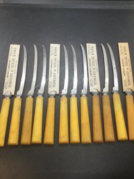 Henrys Original Set Of 12 Bakelite Handle Knives