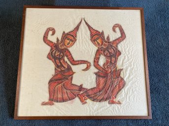 Indonesian Asian Temple Rubbing Had Colored