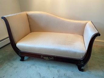 Mahogany Revival Upholstered Settee Love Seat