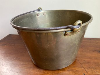 Brass Bucket With Wrought Iron Forged Handle