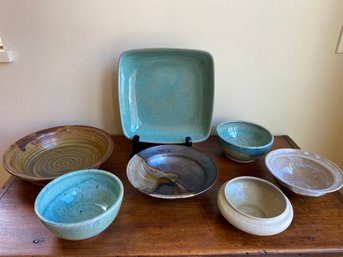 Signed Handmade Pottery Dishes: Nowack, PMM And Glidden