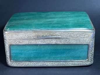 Amazing Jade Hardstone Table Box In Silver Persian