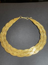 Vintage Gold Lame Woven Choker Style Necklace