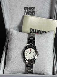 Swiss Army Stainless Steel Wristwatch Watch In Original Box