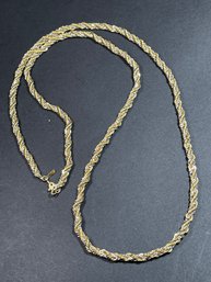 Vintage Silver And Gold Tone Braided Chain Necklace 26 By Monet