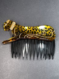 Vintage 1980s Plastic Leopard Hair Comb