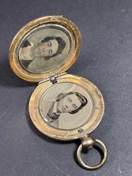 I Torian Gold Filled Dag Ambrotype Photo Locket W Cupid