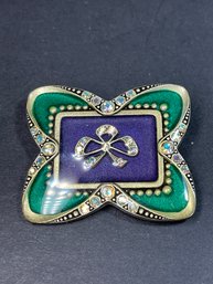 Unsigned Catherine Popesco French Brooch Purple Green