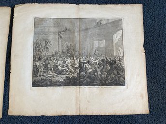 Antique Engraving Prints Interesting War Battle Depictions