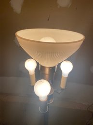 Brass Metal Floor Lamp Milk Glass Shade