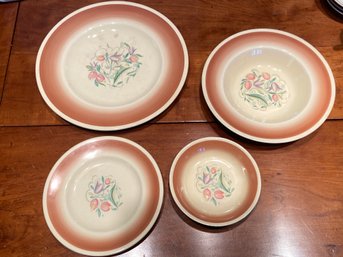 A Susie Cooper Production Crown Works Burslem England Porcelain Bowls And Plates