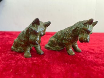 Brass Pair Of Scottish Dogs Figurines