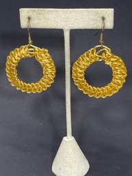 Vintage Gold Tone Pierced Earrings