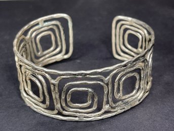 Hand Wrought Vintage Silver Cuff Brcelet