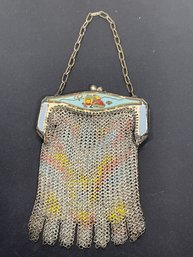 Childs Mesh Deco Small Mesh Purse W Enamel Frame W Frog