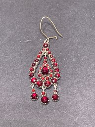 Single Victorian Bohemian Garnet Single Pierced Earring