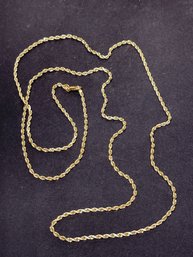 14k Gold 30 Inch Rope Chain Necklace 10.6 Grams