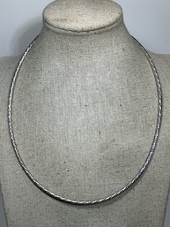 Very Fine Italian Sterling Silver Fancy Circular Chain Necklace