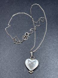 Sterling Silver Mexican Siamese Cat Heart Shape Pendant Necklace