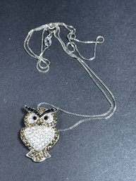 Sterling Silver Chain And Pendant W Owl 20 Inch Chain