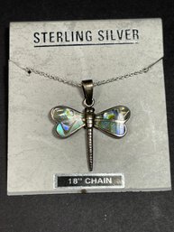 Sterling Silver Dragonfly Pendant In 18 Inch Sterling Chain