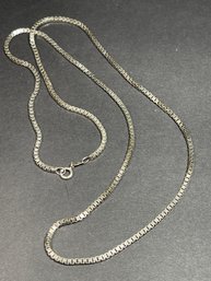 Fine Sterling Silver Italian Box Chain Necklace 24 Inch