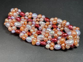 Multi Colored HONORA Genuine Cultured Pearls Bracelet