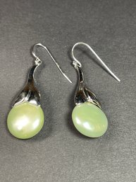 Pair Signed Honora Sterling Silver Cultured Pearl Pierced Earrings