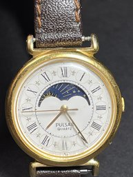 Pulsar Quartz Ladies Wristwatch W Moon Face