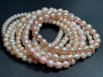 Lot 8 Fine Honora Cultured Pearl Pink Bracelets