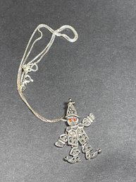 Sterling Silver Clown Necklace