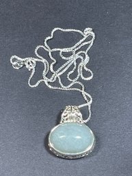 Fine Sterling Silver Jade Pendant Necklace