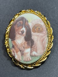 Vintage Dog Portrait Brooch