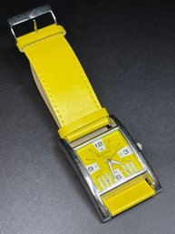 Marcel Drucker Large Yellow Ladies Wristwatch