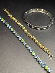 Lot Three Rhinestone Bracelets Including Giveinchy