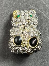 Rhinestone Enamel Bear Pin Brooch Rhinestones