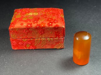 Chinese Carved Jade Carnelian Wax Stamp