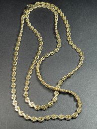 High Quality Gold Tone Fancy Chain Link Necklace 30 Inch