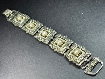 Vintage Mesh Silver Tone Costume Vintage Bracelet