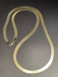 Fine Quality Gold Tone 30 Inch Long Herringbone Necklace