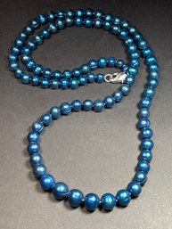 Fine Cultured Pearl Honora Blue Beaded Necklace Sterling Silver