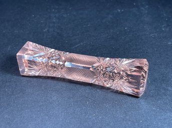 Antique Pink Cut Glass Knife Rest