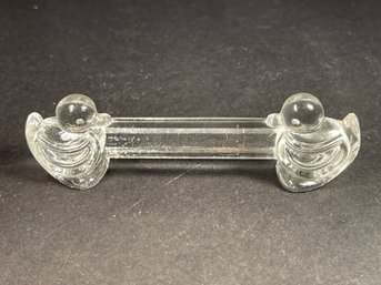 French Crystal Art Deco Knife Rest W Ducks