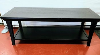 Black Wood Coffee Table With Bottom Shelf