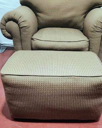 Oversized Custom Made Chair & Ottoman