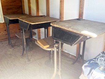 A Trio Of Vintage School Desks