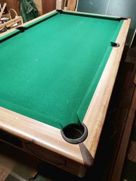 Vintage Felt Top Pool Table