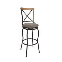 Lot Of 3 Oil Rubbed Bronze Adjustable Height Upholstered Swivel Metal Bar Stool With Back Model # 1084260