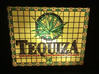 Tequila Glass Panel,  Frame Nicely That Lights Up With Switch, On Cord