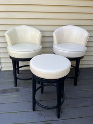 Three Pier 1 Imports Barstools, Two At 22x22x31.5in And One At 16.5x25.5in